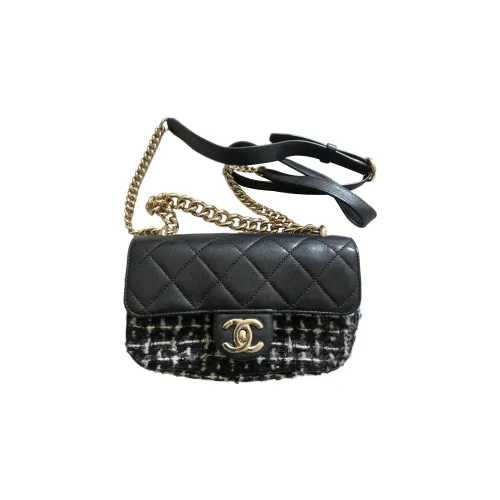 CHANEL Мягкий фетр с овечьей кожей сумка через плечо женская черная