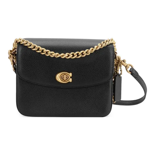 COACH Cassie Коровья кожа Курьерская сумка Портативная сумка через плечо Сумка через плечо Женская Черная