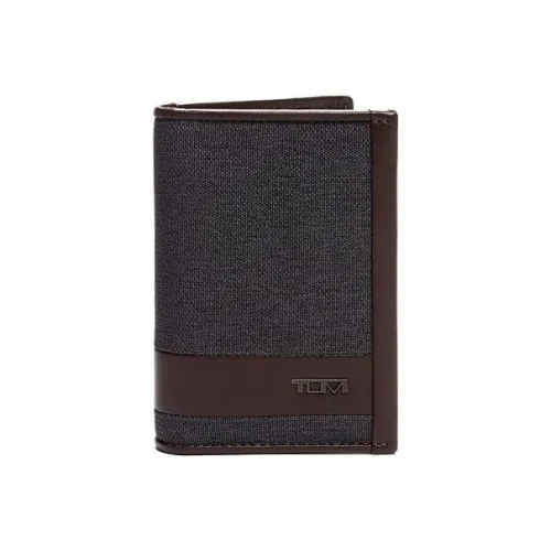 TUMI Ткань Коровья Кожа Монетница Key Pouch Держатель для Карт Мужской Коричневый