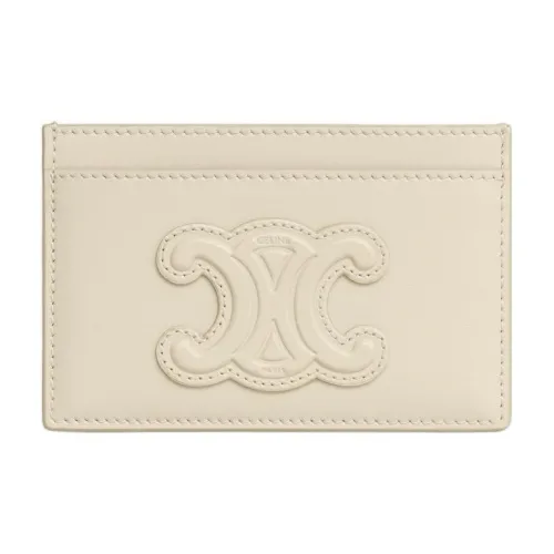 CELINE Cuir Triomphe Коровья кожа Держатель для карт Женский Лайм Серый