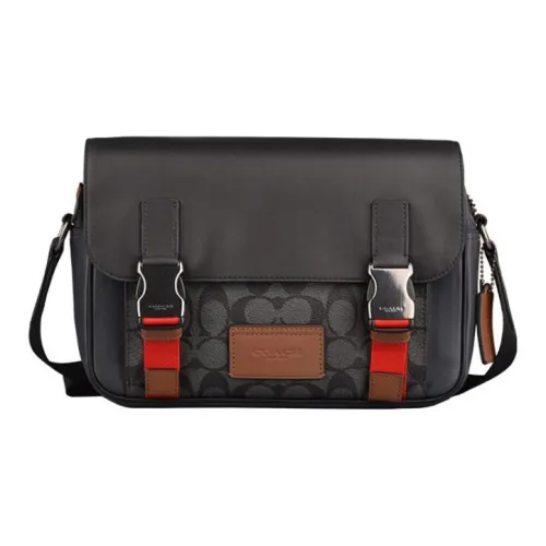 COACH Дорожка Холст с кожей Ноутбук Сумка Доска для рисования Сумка через плечо Маленькая Мужская