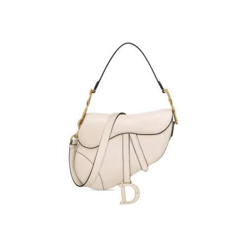 DIOR Smooth Calfskin Saddle Bag Crossbody Bag Shoulder Bag Regular Women's Gray White DIOR Гладкая Телячья Кожа Седло Сумка Сумка через плечо Сумка Обычная Женская Серый Белый