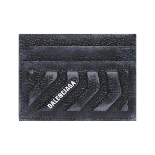 Balenciaga Car Grained Телячья кожа Держатель для карт Мужской Черный Серый