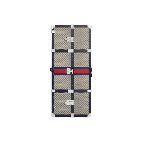 GUCCI Canvas с кожаными вставками чемодан коробка для хранения женская бежевый синий