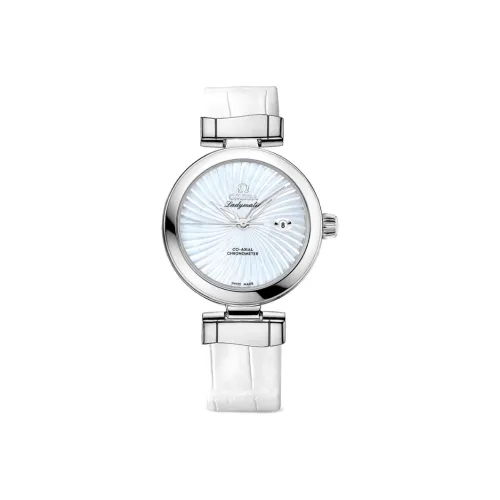 OMEGA Автоматический Механический Movement Женские Часы Saucer Fly Series HOUR VISION 34 мм Белый