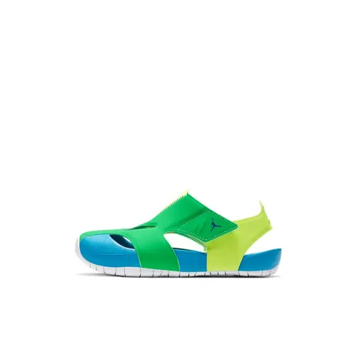 Джордан Flare Детские сандалии Зеленый Синий Желтый для детей 3-7 лет
