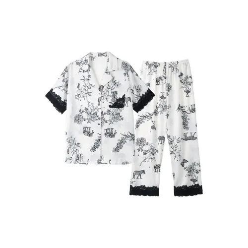 IIZZINI Короткий рукав + брюки чернила женские комплект пижам