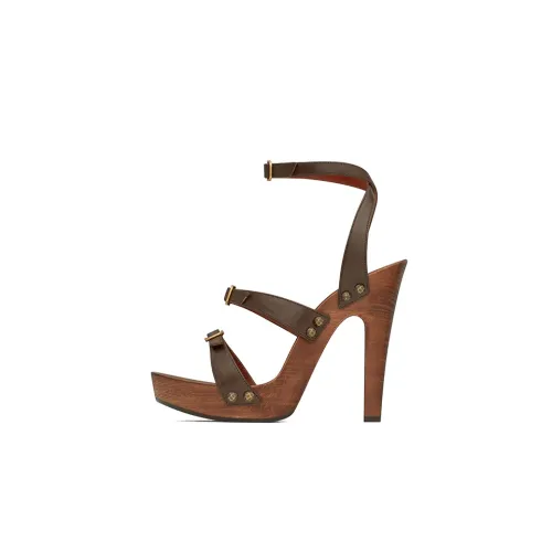 SAINT LAURENT One Ремень Сандалии Женские Коричневый