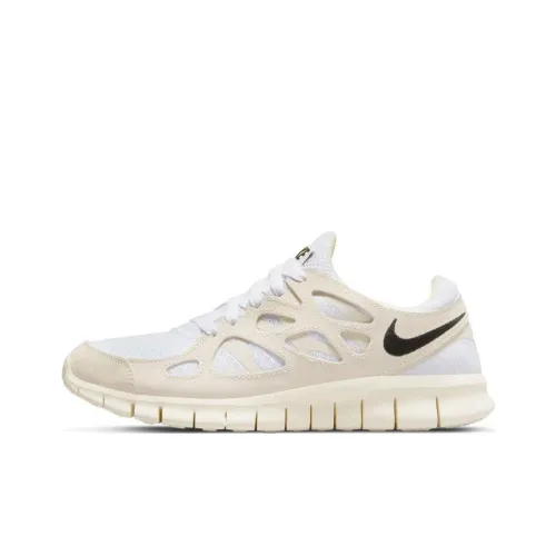 Nike Free Run 2,0 Low Топ Повседневные Беговые Кроссовки Женские Экрю