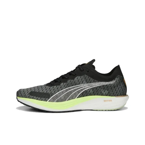 PUMA Liberate Nitro Slip-Resistant Abrasion-Resistant Низкий Топ Беговые Кроссовки Женские Черный Зеленый Белый