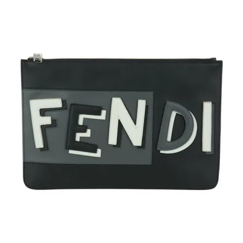 FENDI Кожа Сумка Клатч Женская Черная