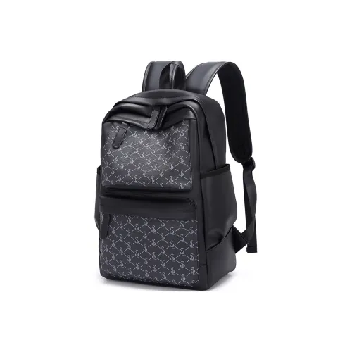 Slazenger Мягкая кожа Рюкзак Стандартный Унисекс Узор Черный