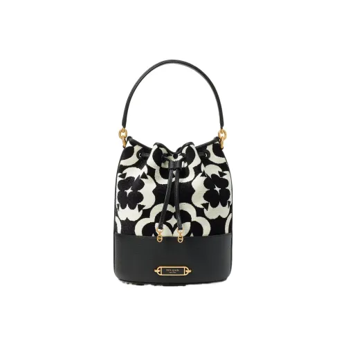 Kate Spade Сумка из холста с цветочным дизайном кожа холст ведрообразная сумка сумка через плечо маленькая женская черная