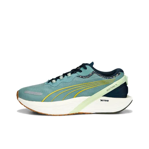 FIRST MILE X PUMA Run XX Nitro Slip-resistant Abrasion-resistant Low Top Беговые кроссовки Унисекс Синий Желтый