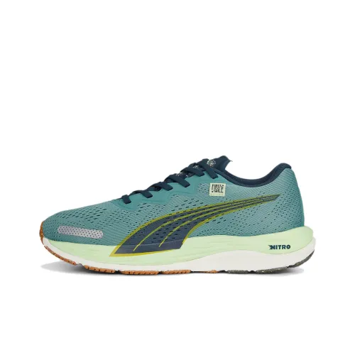 FIRST MILE X PUMA Velocity Nitro 2 Slip-resistant Abrasion-resistant Low-top Беговые кроссовки Женские Green White Blue