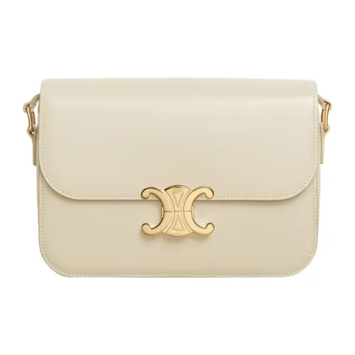 CELINE Triomphe Коровья кожа Сумка на плечо Портативная Сумка через плечо Женская Известняк Серый