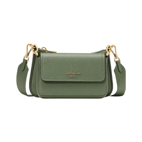 Kate Spade Кожа Комбинированная Сумка Сумка через плечо Маленькая Женская Оливково-зеленая