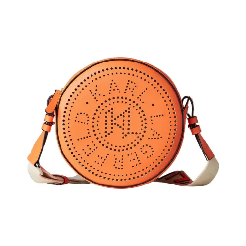 Karl Lagerfeld Хлопок с коровьей кожей круглая сумка сумка через плечо женская апельсин