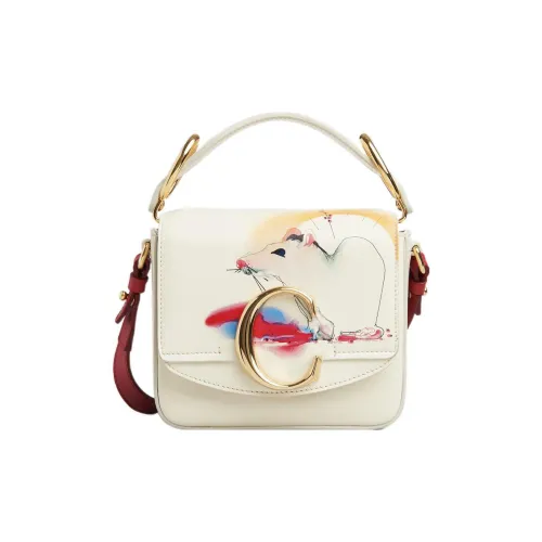 Chloe Яркая Телячья Кожа Кожа Сумка через плечо Сумка Мини Women's White