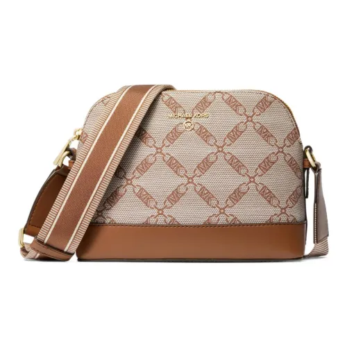 MICHAEL KORS Jet Set Кожаная отделка Сумка через плечо Большая Женская Бежевая Коричневая