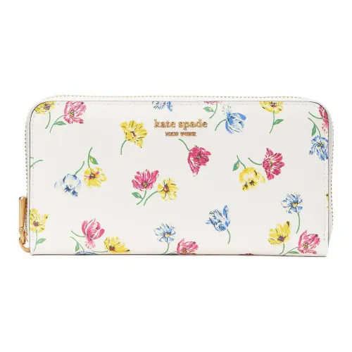 Kate Spade Кожа Клатч Кошелек Маленький Women's White