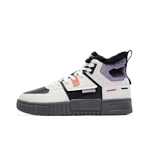 QIAODAN Нескользящий Легкий Высокий Топ Скейтборд Кроссовки Женские Черный Белый Фиолетовый