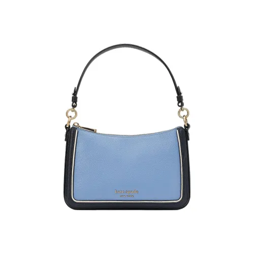 Kate Spade Hudson Зернистая текстура кожа кожа курьерская сумка сумка через плечо среднего размера женская лазурный синий и черный