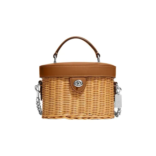 COACH Kay Кожа Коробка Сумка Сумка Сумка через плечо Сумка через плечо Маленькая Женская Темно-Коричневая