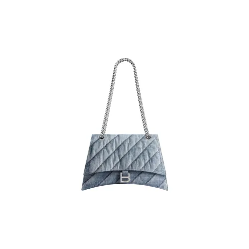 Balenciaga Crush Хлопок с Деним Сумка Сумка через плечо Женская Синяя