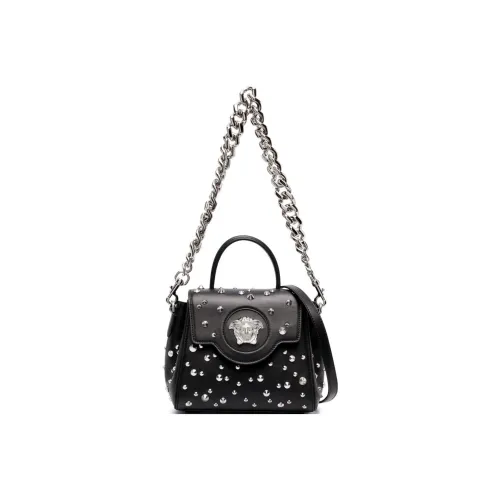 VERSACE Сумка через плечо из коровьей кожи маленькая сумка женская черная