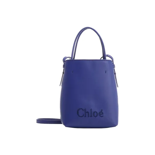 Chloe Коровья кожа Ведрообразная сумка Сумка Сумка через плечо Сумка через плечо Женская Синяя