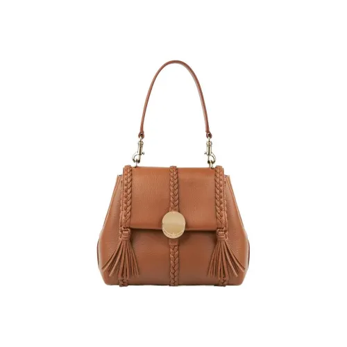 Chloe Рельефная Телячья Кожа Сумка через плечо Сумка на плечо Женская Карамельный Коричневый
