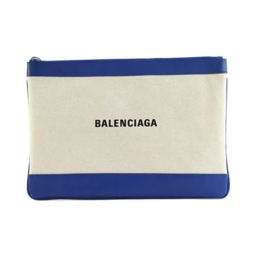 Balenciaga Холст и кожа Canvas Сумка-клатч Женская Синий Белый