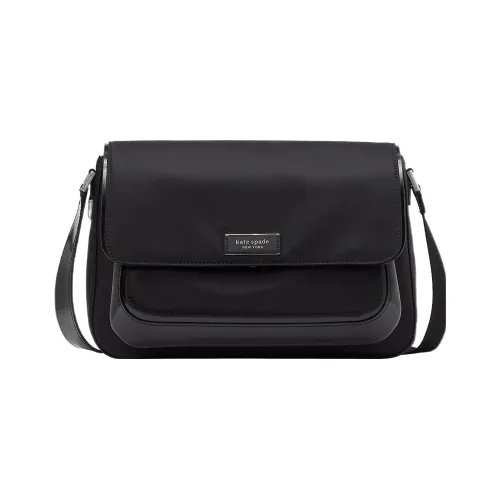 Kate Spade Sam Гладкая кожа Комбинированная Курьерская сумка Сумка через плечо Женская Черная