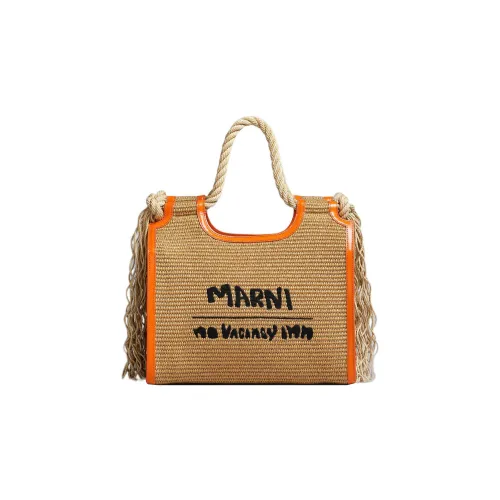 MARNI NO VACANCY INN Коллаборация Коровья кожа Сумка Женская Оранжевая Коричневая