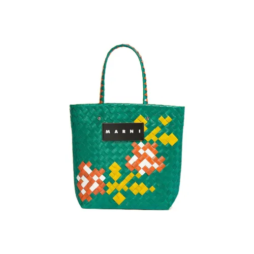 MARNI Полиэстер Корзина Сумка Сумка Маленькая Женская Зеленая Желтая Оранжевая