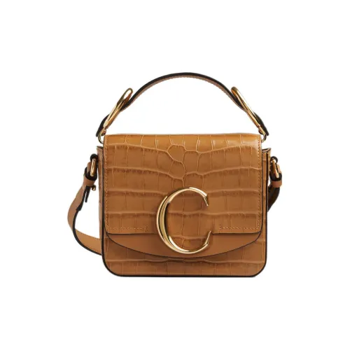 Chloe Тисненая Телячья Кожа Сумка через плечо Сумка Мини Женская Коричневая