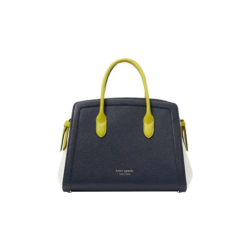 Kate Spade Knott Pebble Кожа Сумка-купол Ручная Сумка Сумка через плечо Большая Женская Полночь Синий и Желтый