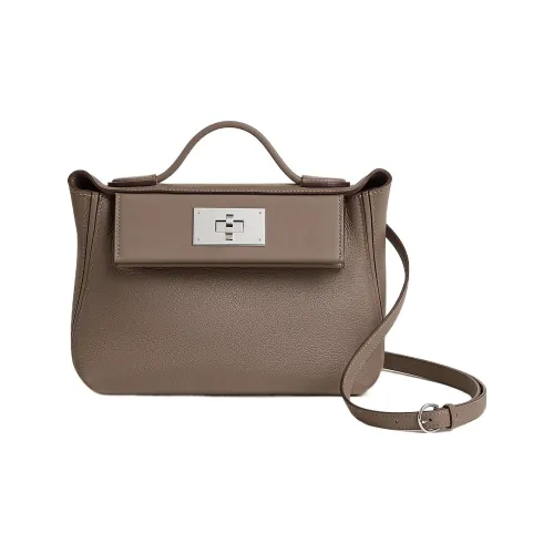 HERMES 24 24 Evercolor Swift Телячья кожа Сумка Сумка через плечо Сумка через плечо Мини Женская Слоновой серый