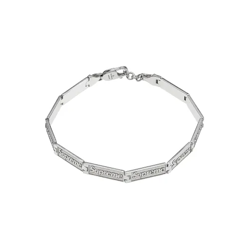 Supreme x Jacob Co Серебряные браслеты унисекс серебряные