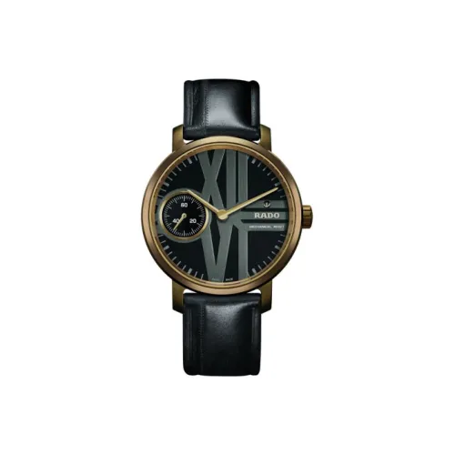 RADO DiaMaster Collection Мужские часы Механизм с ручным заводом Черный циферблат Керамика Корпус часов Кожаный ремешок