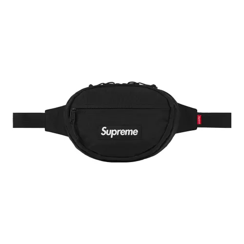 Supreme FW18 Ткань Sling Сумка Сумка через плечо Бананка Обычный Унисекс Черный