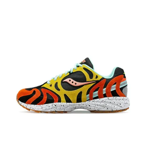 Saucony Grid Azura 2000 Амортизаторы Slip-resistant устойчивые к истиранию Низкий топ Беговые кроссовки Унисекс Черный Красный Желтый