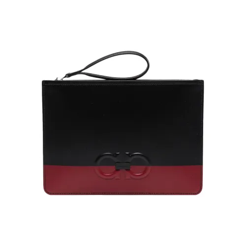 FERRAGAMO Телячья кожа Клатч Стандартный Мужской Черный Красный