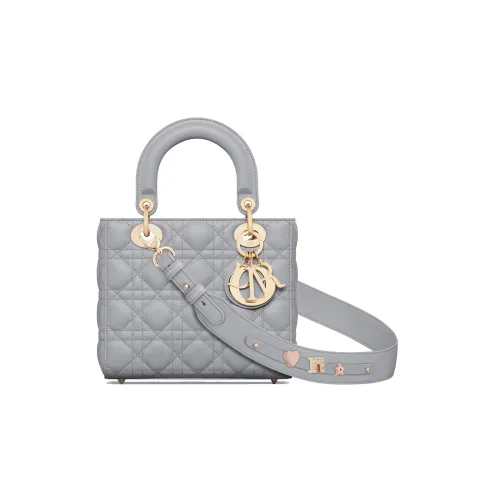 DIOR Lady Dior My ABCDior Lambskin Сумка Lady Dior Сумка через плечо Сумка Маленькая Женская Эфирно-Серый