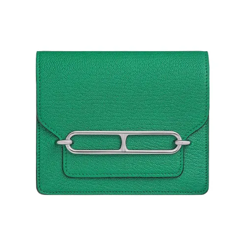 HERMES Roulis Mysore Шевро Бананка Мелочь Кошелек Кошелек Женские 6W Menthe Мятно-зеленый