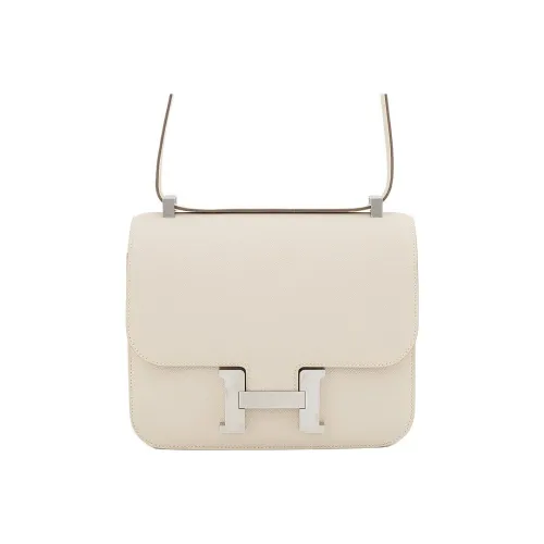 HERMES Constance Эпсомская кожа Сумка через плечо Женская 10 Craie Milkshake Белый