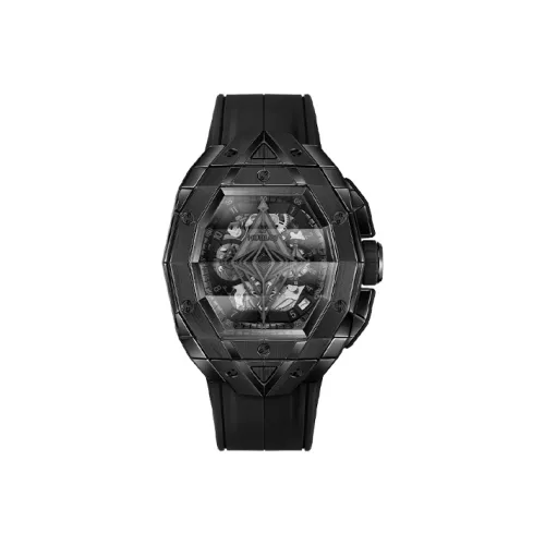 HUBLOT Big Bang Автоматический Механический Часы Мужские 42 мм Черепный Циферблат Керамические Оправа Часов Резиновый Ремешок
