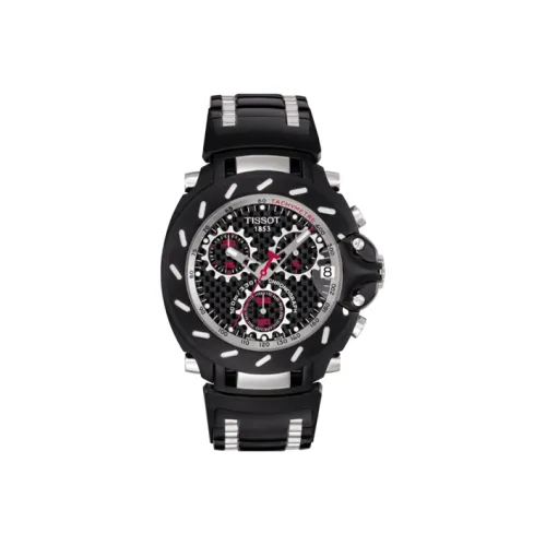 TISSOT Quartz Механизм Мужские часы Циферблат 40 мм Черный корпус Нержавеющая сталь Резиновый ремешок