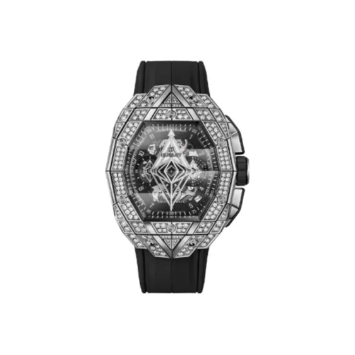 HUBLOT BIG BANG Soul Автоматический Механический Часы Мужские 42 мм Серебристый Циферблат Резиновый Ремешок